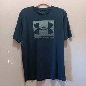 Under Armour Short Sleeve Tee Large Crewneck Logo Black